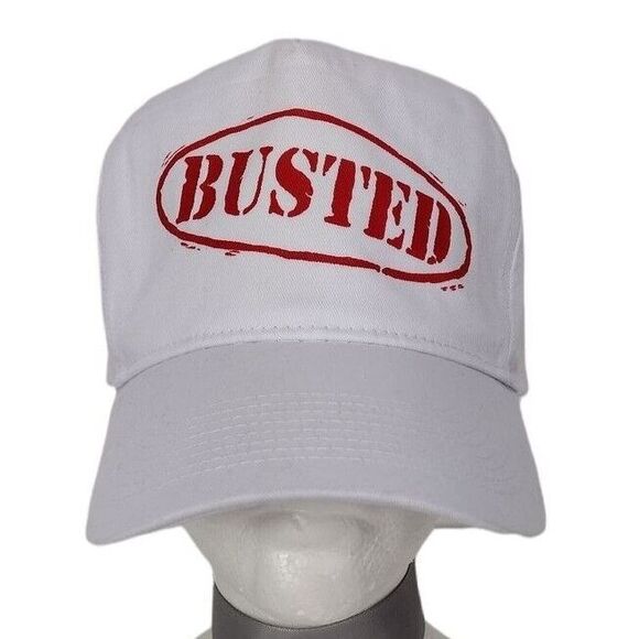 Vintage OTTO "Busted" White and Red Unisex Adult Snapback Hat Cap NOS